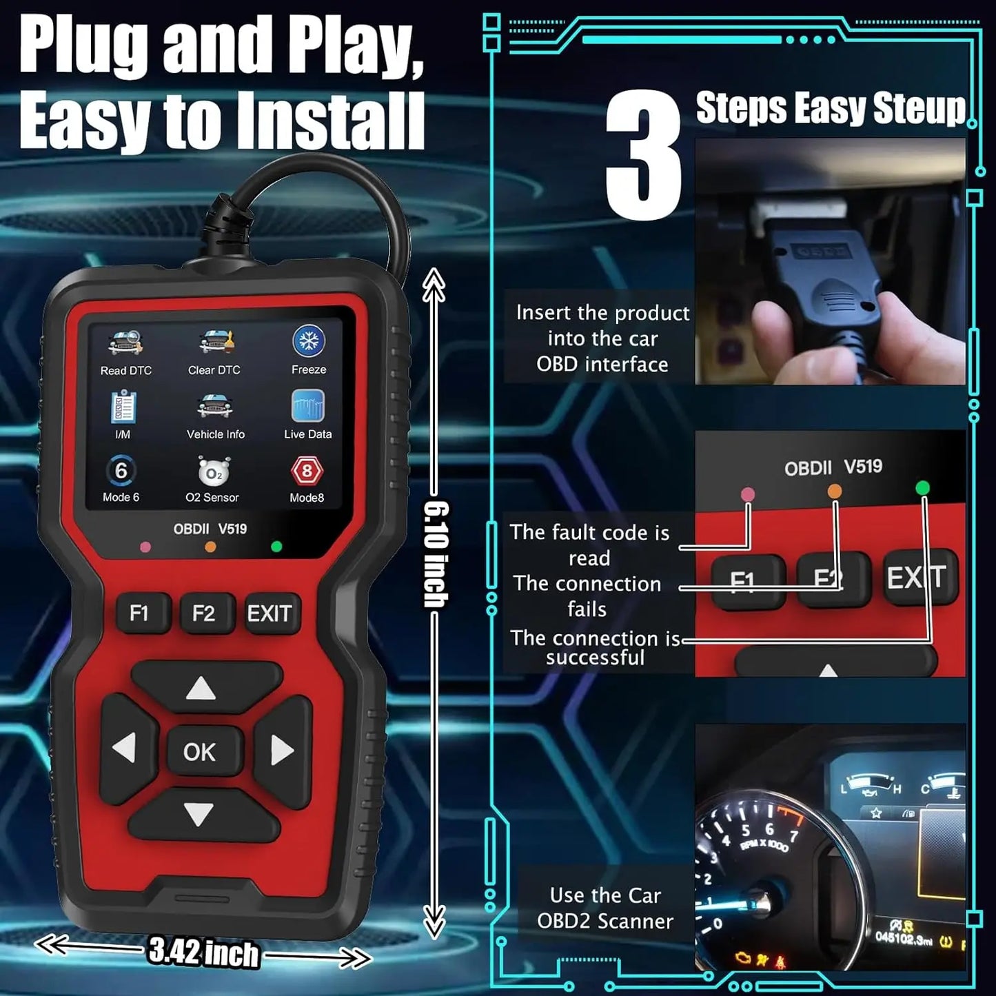 PremiumeAutomotiveAccessories™ Smart OBD2 Scanner